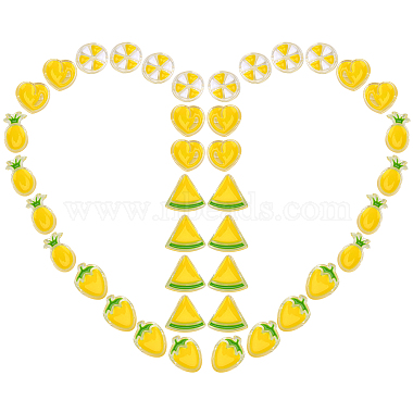 20mm Yellow Mixed Shapes Acrylic Beads