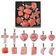 12Pcs 5 Styles Cherry Quartz Glass Pendants(G-FS0005-61)-1