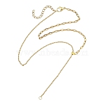 Adjustable 304 Stainless Steel Mixed Chain Lariat Necklace Making, with Brass Tube Bails, Golden, 17.72 inch(45cm)(AJEW-JB01635)