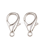 Alloy Lobster Claw Clasp, Stainless Steel Color, 25x15x4.5mm, Hole: 2.7mm(STAS-B121-02P-06-1)