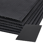 Plastic Corrugated Craft Sheets, Rectangle, Black, 303x200x3mm(KY-WH0046-94A)