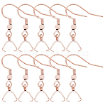 50Pcs 304 Stainless Steel Hooks, Ear Wire, with Ice Pick Pinch Bails, Rose Gold, 27x20mm, 21 Gauge, Pin: 0.7mm(STAS-BBC0001-49RG)