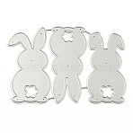 Carbon Steel Cutting Dies Stencils, for DIY Scrapbooking/Photo Album, Decorative Embossing DIY Paper Card, Rabbits, Matte Platinum Color, 7.7x10.9x0.07cm(DIY-P011-08)