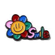 Opaque Resin Cabochons, Cartoon Smiling Face Cabochons, Colorful, Flower, 27x43x3.5mm(CRES-D021-01B)