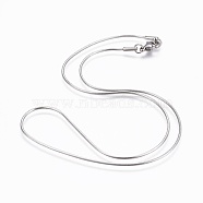 Non-Tarnish 304 Stainless Steel Snake Chain Necklaces, with 304 Stainless Steel Clasps, Stainless Steel Color, 17.5 inch(44.5cm), 1.2mm(NJEW-F248-02C-P)