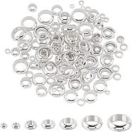 304 Stainless Steel Spacer Beads, Rondelle, Silver, 140pcs/Box(STAS-UN0019-37S)