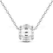 TINYSAND Rhodium Plated 925 Sterling Silver Necklace, with Cubic Zirconia, Rondelle, Platinum, 16 inch(TS-N439-S)