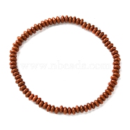 Natural Red Jasper Flat Round Beaded Stretch Bracelets for Women, Inner Diameter: 2-3/8 inch(6cm)(BJEW-JB09717-01)