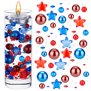 AHADERMAKER DIY Independence Day Centerpiece Vase Fillers Floating Candles, Including Acrylic Star & Plastic Pearl Beads, Acrylic Rhinestone Cabochons, Non-Toxic Resin Water Beads, Mixed Color, 2~20x2~20x2~20mm, Hole: 2~3mm(DIY-GA0004-82)