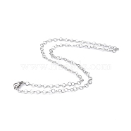 201 Stainless Steel Rolo Chain Necklace for Men Women, Stainless Steel Color, 18.90 inch(48cm)(NJEW-I122-10P)