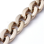 Handmade CCB Plastic Curb Chains, Oval, for Jewelry Making, Golden, 22.5x16x5mm, 39.37 inch(1m)/strand(AJEW-JB00633)