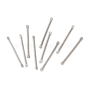 304 Stainless Steel Connector Charms, Bar Links, Stainless Steel Color, 25x2x1mm, Hole: 1mm(STAS-Q323-04F-P)