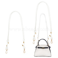 Adjustable PU Leather Bag Straps, with KC Gold Plated Alloy Swivel Clasps, Bag Replacement Accessories, White, 83.5~152x0.5~2cm(FIND-WH0002-40B)