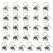 Elephant Stitch Markers, Letter Stitch Marker Charms, for Knitting Weaving Sewing Accessories Handmade Jewelry, Antique Silver, 4.5cm, 26pcs/set(KEYC-NB0001-37)