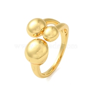 Brass Open Cuff Rings for Women, Round, Real 18K Gold Plated, Inner Diameter: 17.8mm(RJEW-A048-05G)