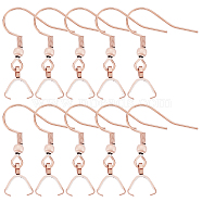 50Pcs 304 Stainless Steel Hooks, Ear Wire, with Ice Pick Pinch Bails, Rose Gold, 27x20mm, 21 Gauge, Pin: 0.7mm(STAS-BBC0001-49RG)