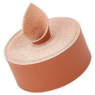 2M Flat Microfiber Imitation Leather Cord, for Clothes Decor, Camel, 25mm, about 2.19 Yards(2m)/Roll(FIND-WH0420-75B-04)