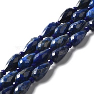 Natural Lapis Lazuli Beads Strands, Faceted, Teardrop, 12~16.5x7.5~8.5mm, Hole: 0.8mm, about 20~21pcs/strand, 14.96~15.63''(38~39.7cm)(G-B028-A12)