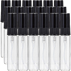 Mini Refillable Glass Spray Bottles, with Plastic Fine Mist Sprayer & Dust Cap, for Perfume, Essential Oil, Clear, 7.65x1.4cm, Capacity: 5ml(MRMJ-BC0002-12B)