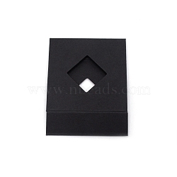 Paper Display Box Paper Sleeve, Square, Black, 89.5x69.5x1mm(FIND-WH0077-80B)