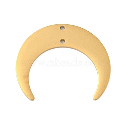 Ion Plating(IP) 304 Stainless Steel Connector Charms, Double Horn/Crescent Moon Link, Laser Cut, Golden, 21x25x1mm, Hole: 1.2mm(STAS-B056-27G)