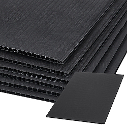 Plastic Corrugated Craft Sheets, Rectangle, Black, 303x200x3mm(KY-WH0046-94A)