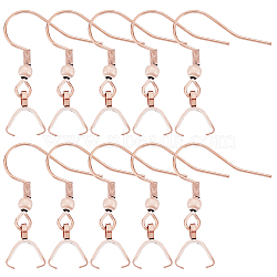 50Pcs 304 Stainless Steel Hooks, Ear Wire, with Ice Pick Pinch Bails, Rose Gold, 27x20mm, 21 Gauge, Pin: 0.7mm(STAS-BBC0001-49RG)