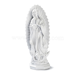 Resin Virgin Mary Figurines, for Home Church Desktop Decoration, WhiteSmoke, 60x82x191mm(DJEW-Q004-01)