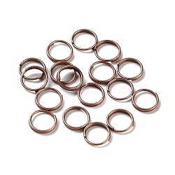 Brass Split Rings, Double Loops Jump Rings, Red Copper, 7x1.2mm, about 5.8mm inner diameter(JRDC7MM-NFR)