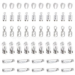 ARRICRAFT 50Pcs 5 Styles 304 Stainless Steel Column Cord Ends, Stainless Steel Color, 10pcs/style(STAS-AR0001-14)