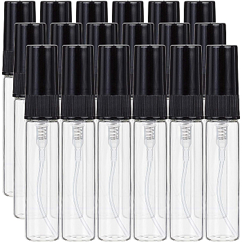 Mini Refillable Glass Spray Bottles, with Plastic Fine Mist Sprayer & Dust Cap, for Perfume, Essential Oil, Clear, 7.65x1.4cm, Capacity: 5ml