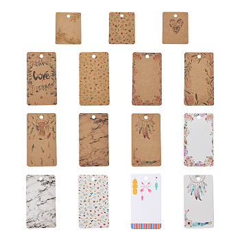 Paper Jewelry Display Cards, for Hanging Earring Display, Rectangle, Mixed Color, 150pcs/set