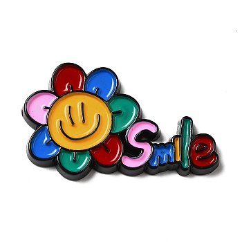 Opaque Resin Cabochons, Cartoon Smiling Face Cabochons, Colorful, Flower, 27x43x3.5mm