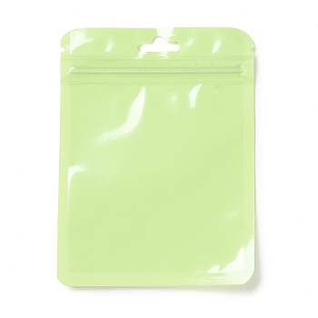 Rectangle Plastic Zip Lock Gift Bags, with Transparence Windows Resealable Bags, Green Yellow, 12x9x0.15cm, Unilateral Thickness: 2.5 Mil(0.065mm)