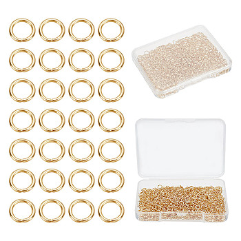 1000Pcs 304 Stainless Steel Jump Rings, Open Jump Rings, Round Ring, Metal Connectors for DIY Jewelry Crafting and Keychain Accessories, Real 18K Gold Plated, 22 Gauge, 4x0.6mm, Inner Diameter: 2.8mm