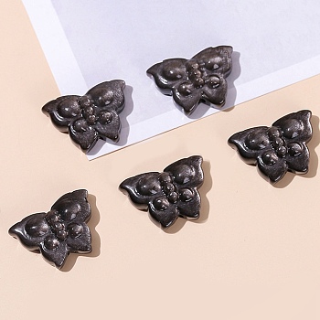Natural Silver Obsidian Beads, Butterfly, 13.5x16x6mm, Hole: 1.5mm
