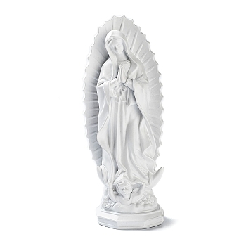 Resin Virgin Mary Figurines, for Home Church Desktop Decoration, WhiteSmoke, 60x82x191mm