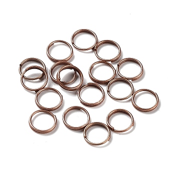 Brass Split Rings, Double Loops Jump Rings, Red Copper, 7x1.2mm, about 5.8mm inner diameter