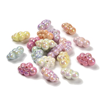 UV Plating Opaque Rainbow Iridescent Acrylic Beads, Cloud, Mixed Color, 32x22x16mm, Hole: 3mm