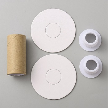 Paper Thread Winding Bobbins, with Plastic Finding, for Cross-Stitch Embroidery Sewing Tool, 50x59mm