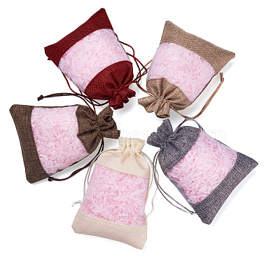 Cheriswelry 20Pcs 5 Colors Burlap Packing Pouches(ABAG-CW0001-01)-2