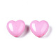 Жемчужные розовые сердечки акриловые бусины(X-SACR-10X11-11)-3