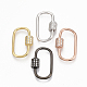 Brass Micro Pave Clear Cubic Zirconia Screw Carabiner Lock Charms(ZIRC-T010-10)-1