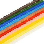 Transparent Glass Beads Strands, Frosted, Round, Mixed Color, 4~4.5mm, Hole: 0.8mm, about 97~99pcs/strand, 14.76 inch~14.96 inch(37.5~38cm)(GLAA-T032-T4mm-MD)