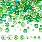 120Pcs 4 Styles Electroplate Glass Beads, Light Green, 4~8x3~7.5mm, Hole: 0.4~1mm, 30pcs/style(EGLA-TADJ0001-13C)