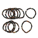 Natural Indian Agate Beaded Stretch Bracelets, Round, Beads: 6~6.5mm, Inner Diameter: 2-1/4 inch(5.55cm)(BJEW-D446-B-46)