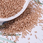MIYUKI Delica Beads, Cylinder, Japanese Seed Beads, 11/0, (DB0622) Dyed Peach Silver Lined Alabaster, 1.3x1.6mm, Hole: 0.8mm, about 20000pcs/bag, 100g/bag(SEED-J020-DB0622)