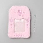 Rectangle with Flower Acrylic Fibers Photocard Holder, ID Badge Holder, with Ball Chain, Pink, 157x105x4mm(HJEW-WH0001-41D)