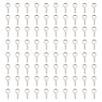 1000Pcs Iron Screw Eye Peg Bails, For Half Drilled Beads, Platinum, 8x4x1mm, Hole: 2mm(IFIN-DC0001-01P)