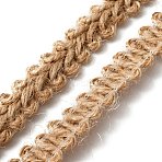 Braided Burlap Ribbon, Hessian Ribbon, Jute Ribbon, for Jewelry Making and Home Decoration, Peru, 11.5x3mm, about 2.19 Yards(2m)/Roll(OCOR-WH0073-78)